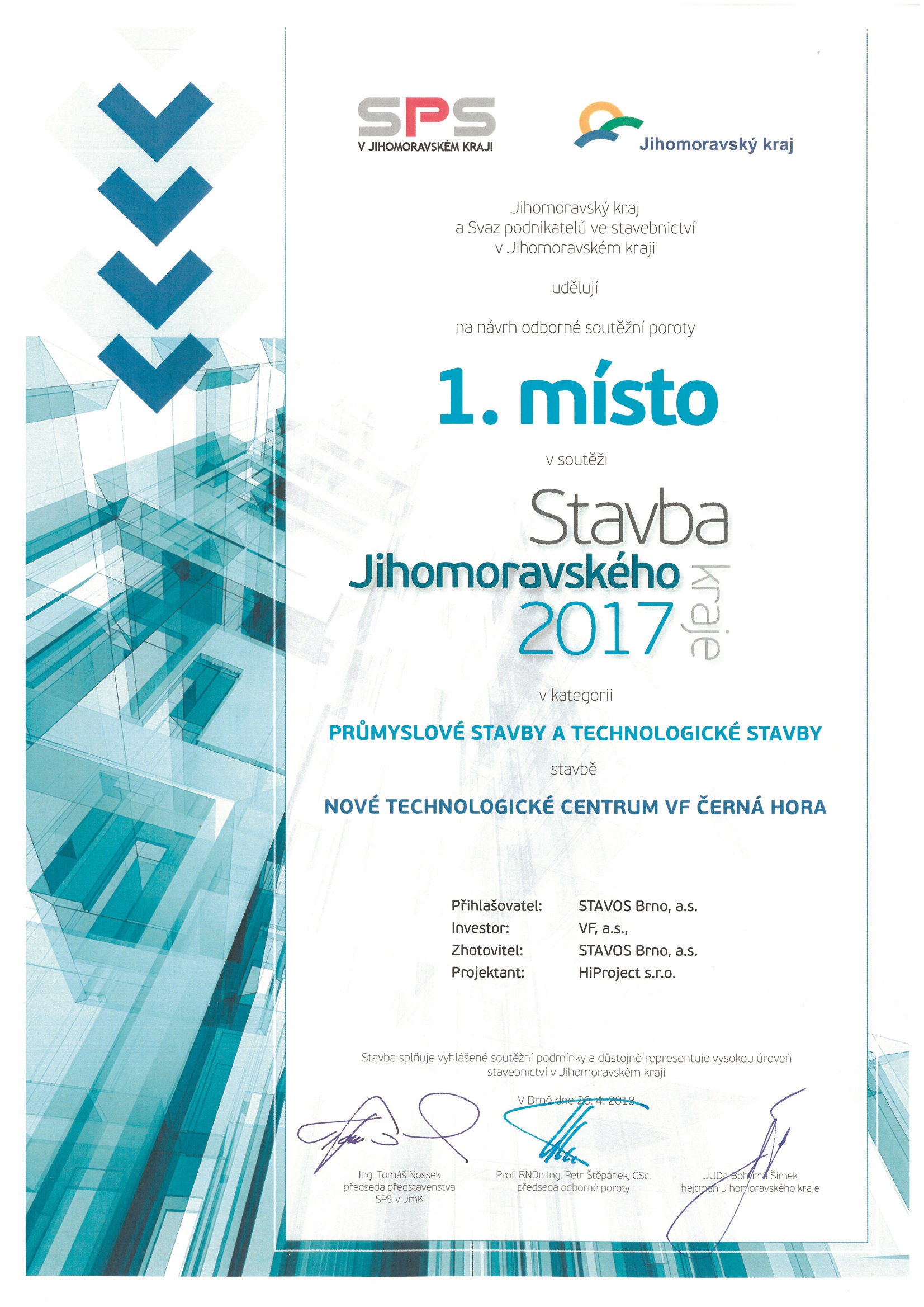 STAVBA JMK 2017 - 1. místo